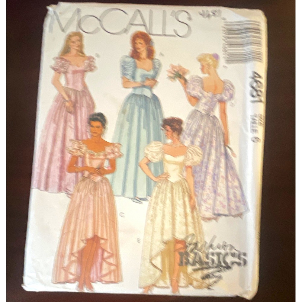 McCall's 4681 Vintage Women's Evening Gown Sewing Pattern Size 6 Sweetheart Neck